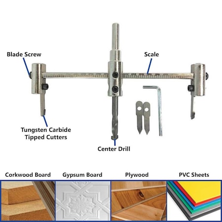 Big Horn Adjustable Hole Saw 1-1/4 Inch to 5 Inch ( 30 mm - 127 mm) 19242